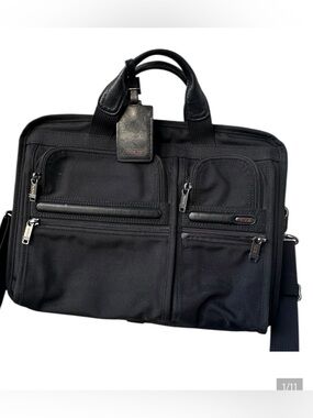 TUMI T-Pass Laptop Briefcase Black Ballistic Nylon Shoulder Bag